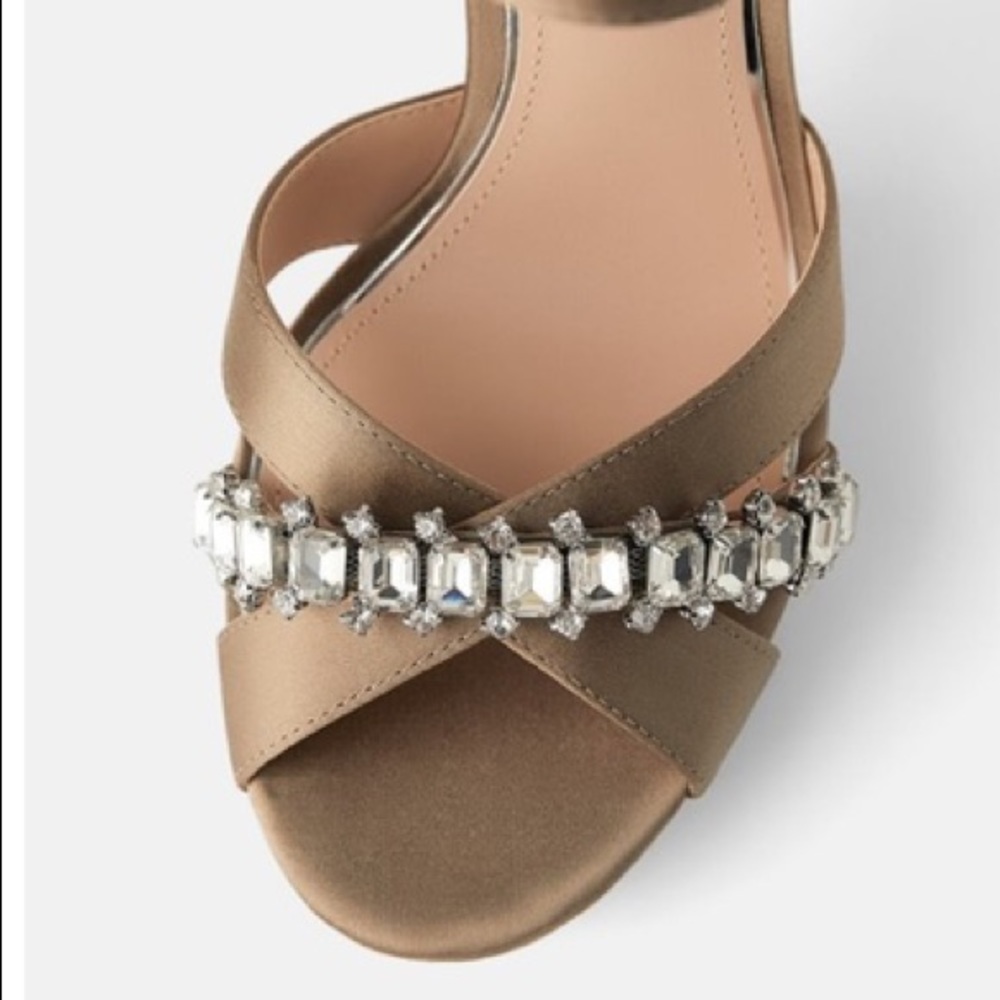 Zara Platform Rhinestone Heels - Picture 3 of 7